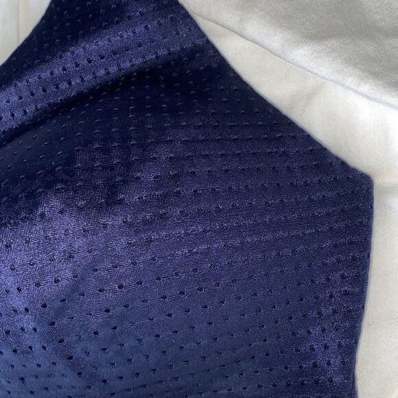 Victoria's Secret Sport Navy Blue Silver Sparkle Glitter Shimmer Strappy Bra - Picture 8 of 16